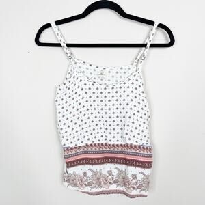 O'Neill XS Boho Printed Camisole Tank Top White
